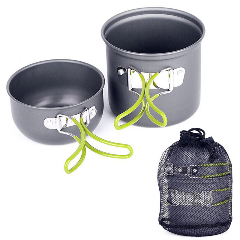 Camping Cooking Set With Bag - 야외 휴대용 캠핑 조리기구와 식기 접이식