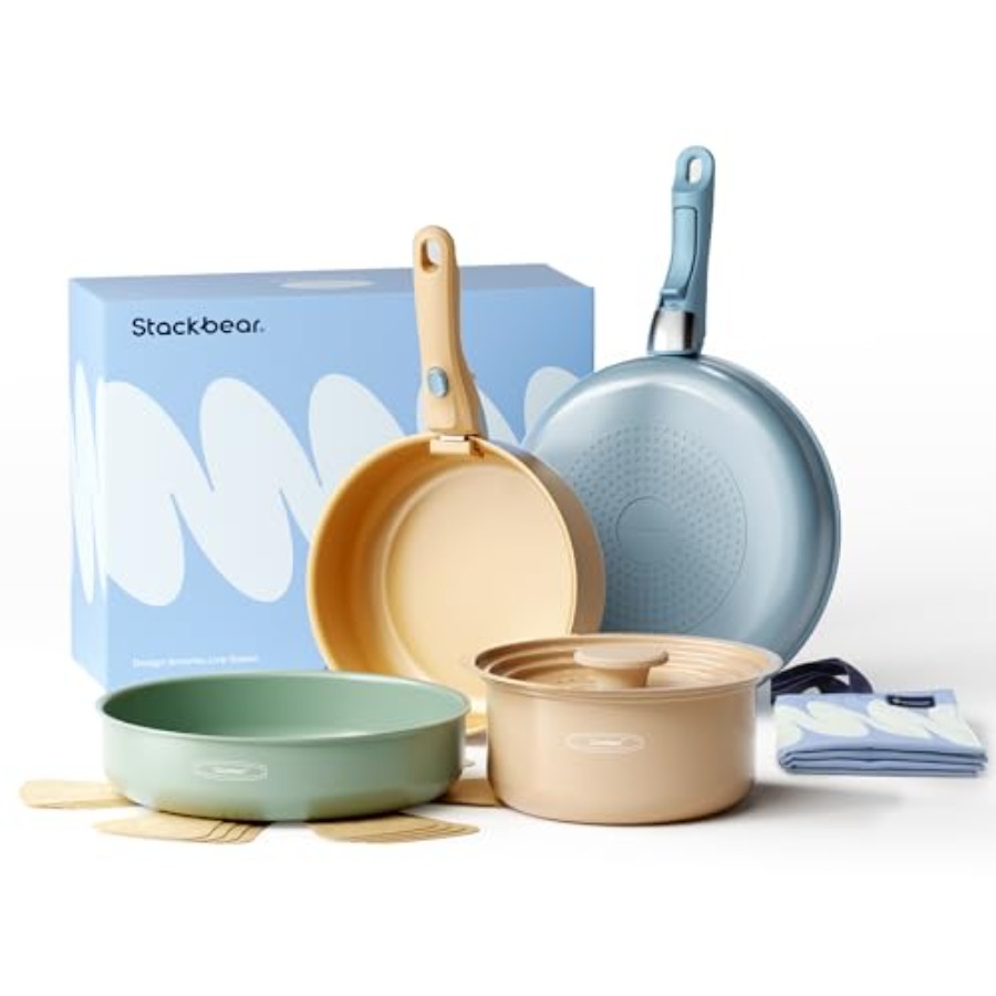 Camping Cooking Set Detachable Handle - 세라믹 조리기구 세트, 탈부착 가능한 손잡이
