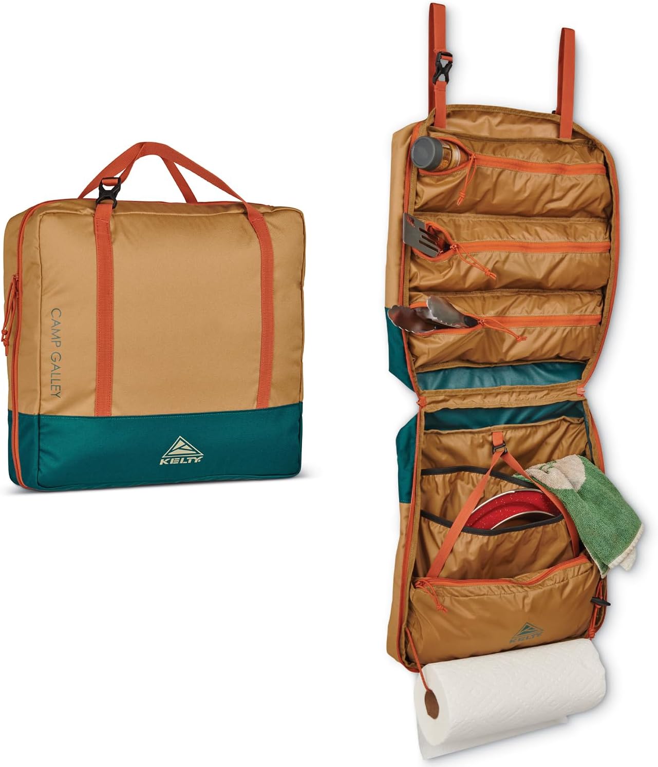 Camping Cooking Essentials Kit - 야외 요리 필수품 정리함: 깊은 포켓,