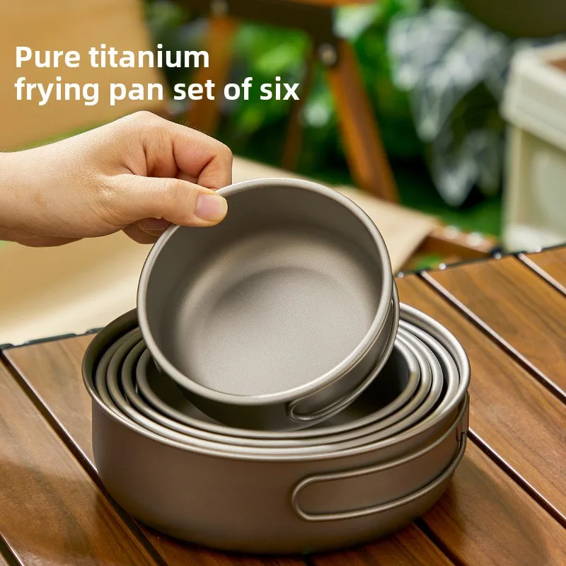 Camping Cooking Set With Bag - 티타늄 야외 냄비 세트 피크닉 캠핑