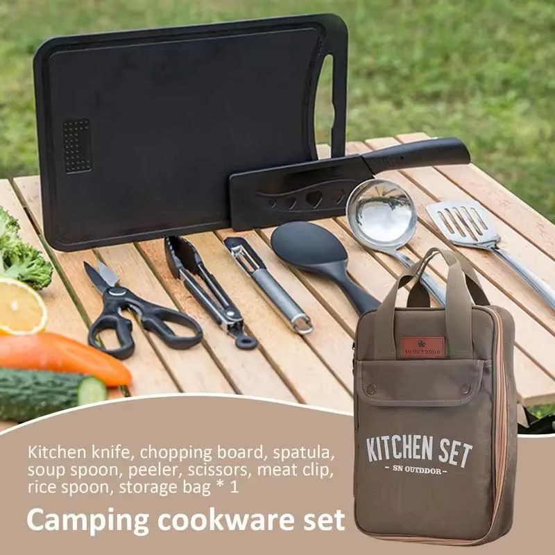 8pcs 캠핑 주방 조리기구 세트 휴대용 가방 야외 여 - Camping Cooking Set With Bag 리뷰 및 가격