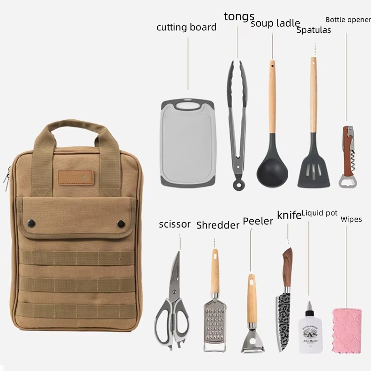 캠핑 조리기구 액세서리 세트, 12종 휴대용 조리기구  - Camping Cooking Set With Bag 리뷰 및 가격