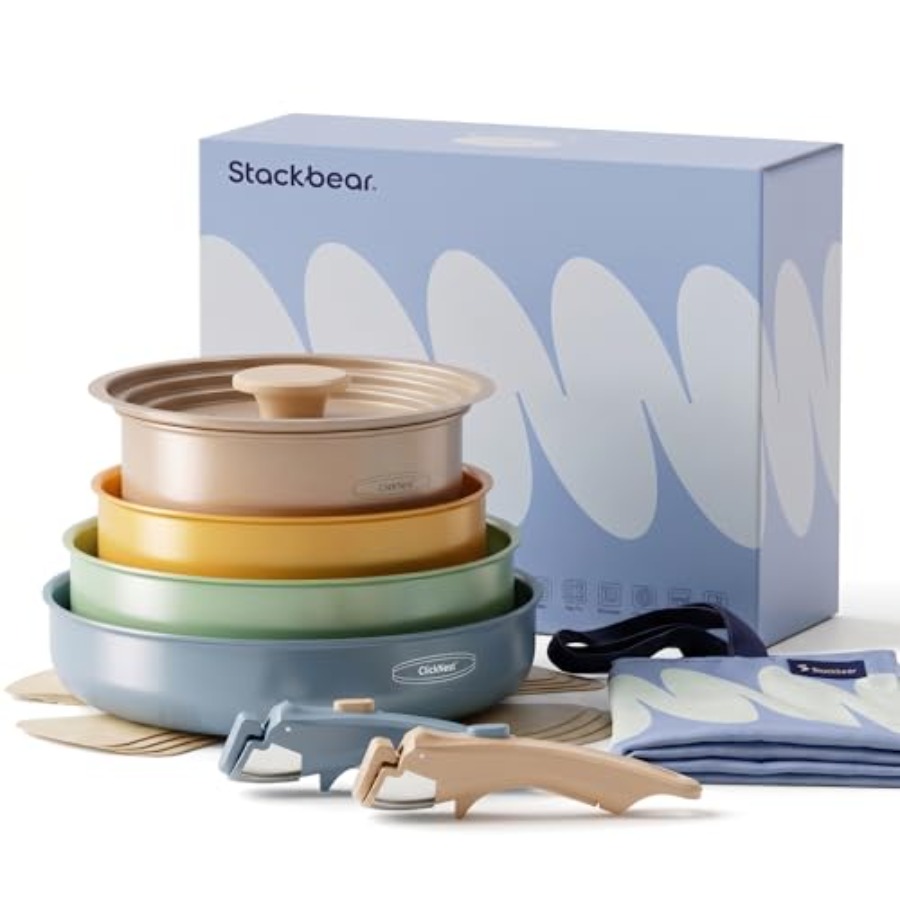 세라믹 조리기구 세트, 탈부착 가능한 손잡이 냄비 및  - Camping Cooking Set Detachable Handle 리뷰 및 가격