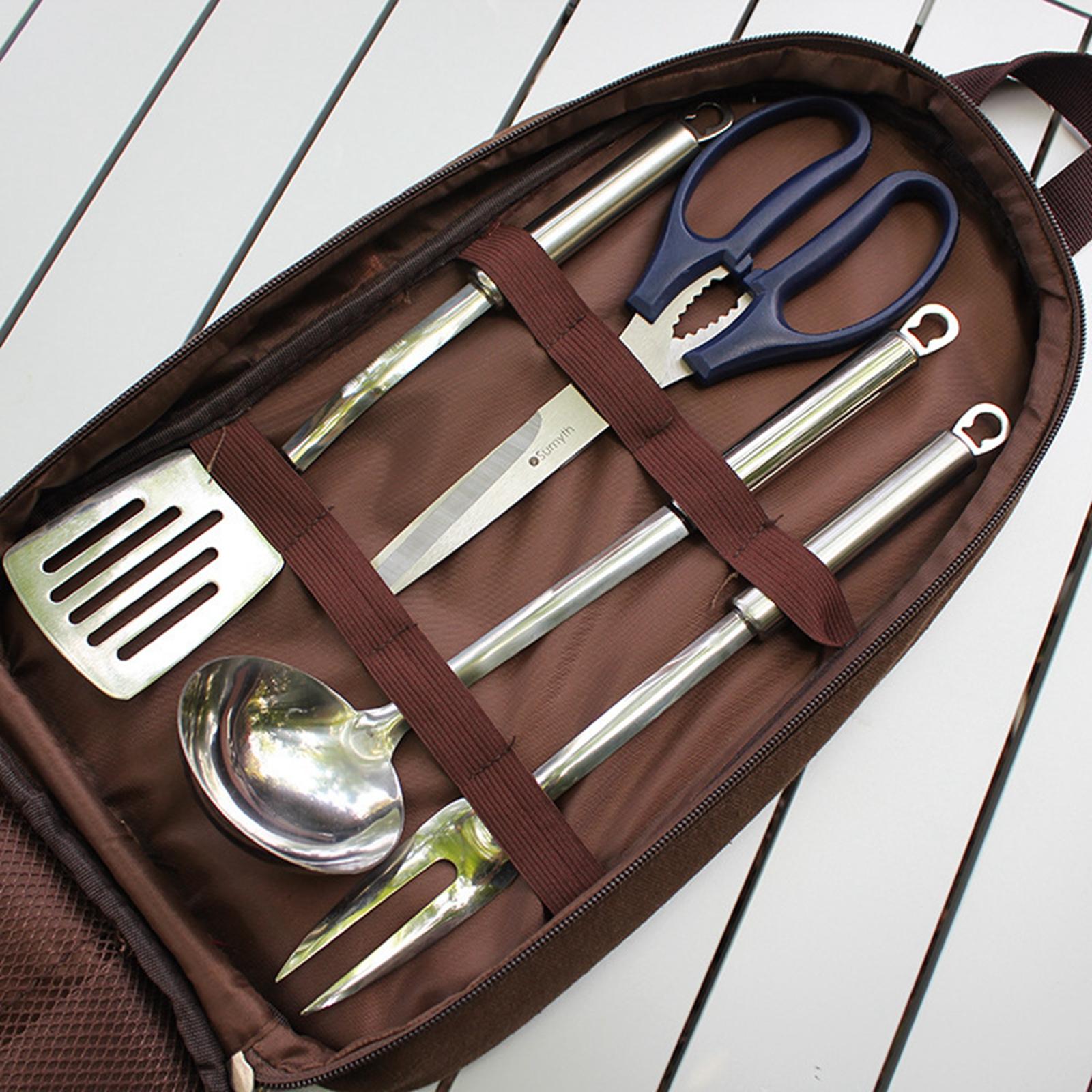 7pcs 캠핑 주방기구 세트 운반 가방 바베큐 해변 하 - Camping Cooking Set With Bag 리뷰 및 가격
