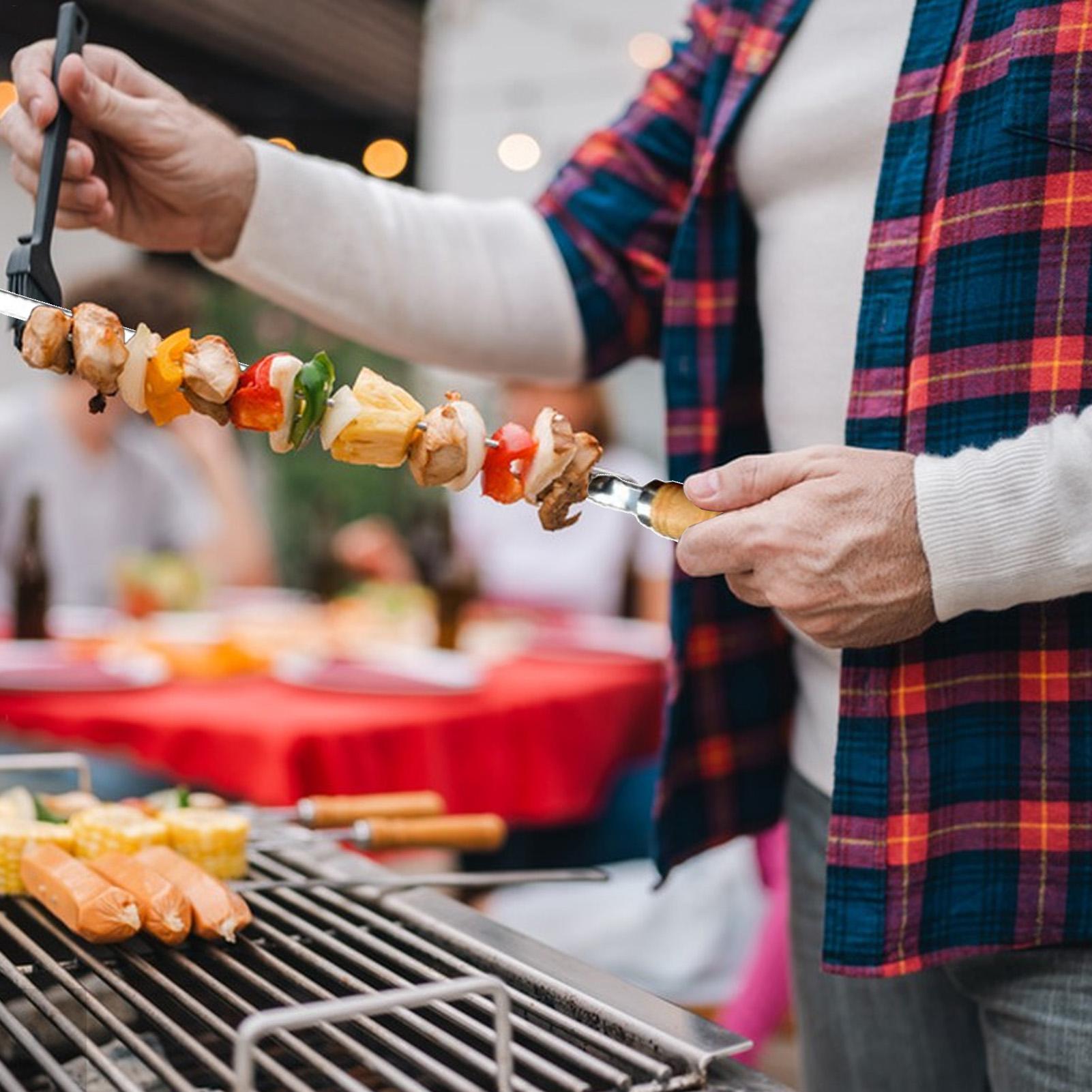 금속 그릴 꼬치 그릴 바베큐 꼬치 6 조각 스테인레스  - Camping Cooking Vegetables 리뷰 및 가격