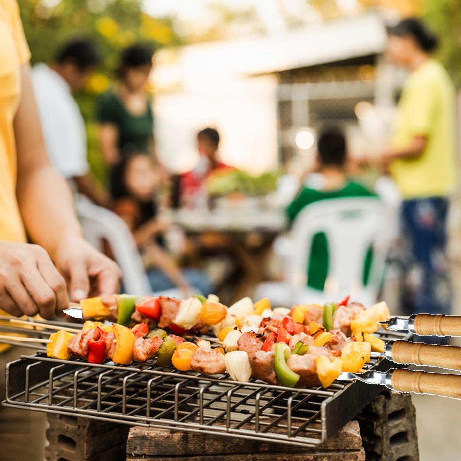 금속 그릴 꼬치 그릴 바베큐 꼬치 6 조각 스테인레스  - Camping Cooking Vegetables 리뷰 및 가격