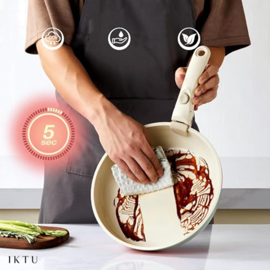 세라믹 냄비 프라이팬 세트 녹색 논스틱, 8종 탈부착  - Camping Cooking Set Detachable Handle 리뷰 및 가격