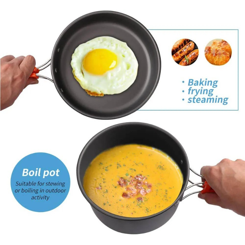 캠핑 요리 세트, 야외 주방용품 세트, 알루미늄 휴대용 - Camping Cooking Set With Bag 리뷰 및 가격