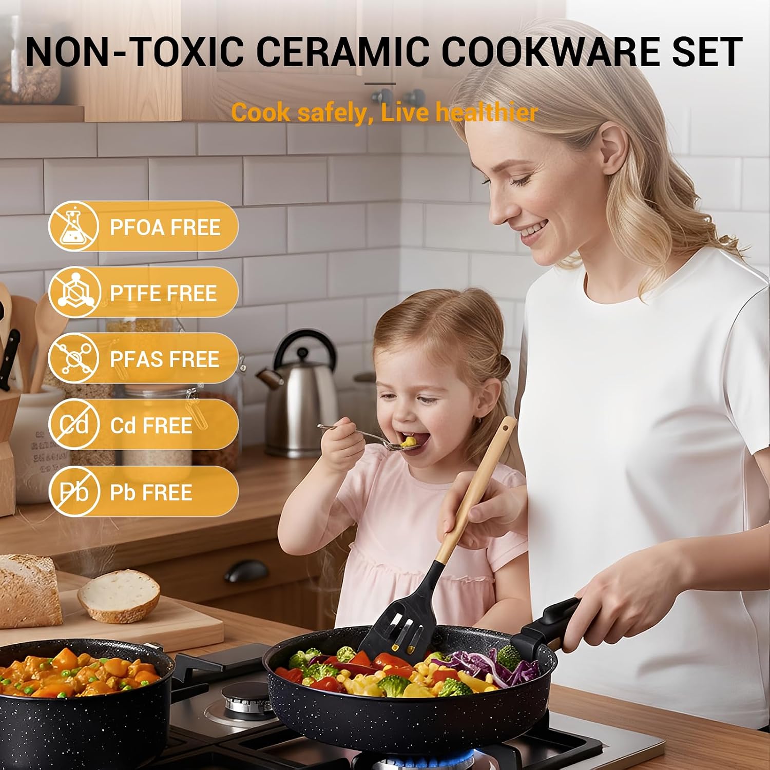 21종 논스틱 냄비 프라이팬 세트 세라믹 주방용품 탈부 - Camping Cooking Set Detachable Handle 리뷰 및 가격