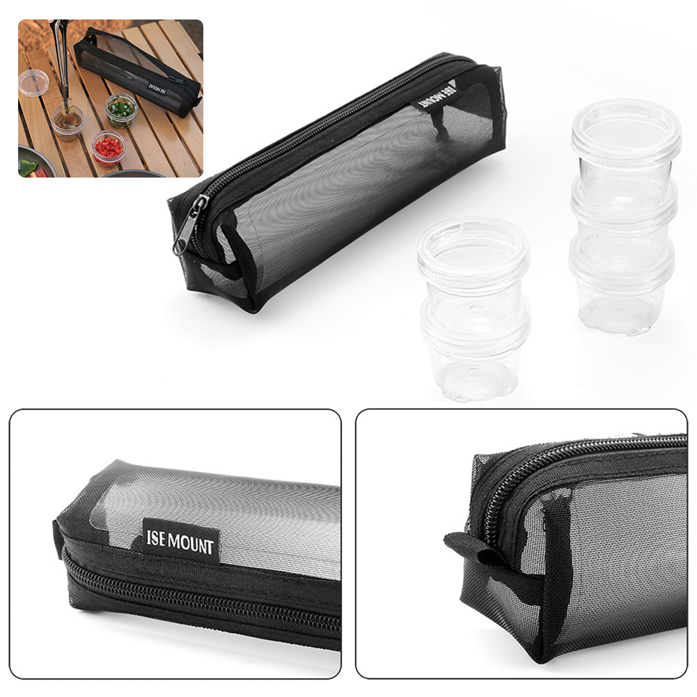 캠핑용 향신료 키트 보관 가방, 5개의 투명 양념병,  - Camping Cooking Set With Bag 리뷰 및 가격