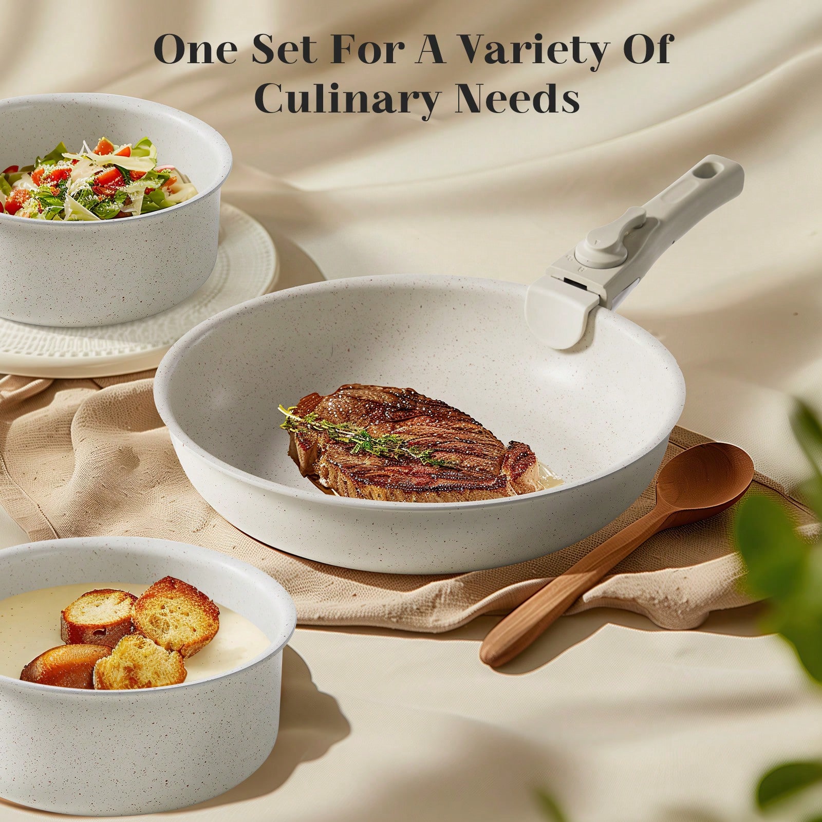 냄비 프라이팬 세트 모던 미니멀리스트 논스틱 조리기구  - Camping Cooking Set Detachable Handle 리뷰 및 가격
