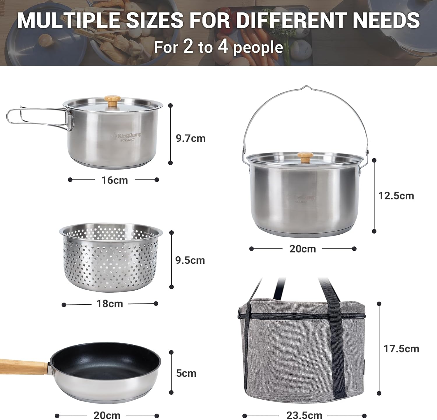 304 스테인리스 스틸 캠핑 조리기구 세트 - 캠프파이 - Camping Cooking Set With Bag 리뷰 및 가격
