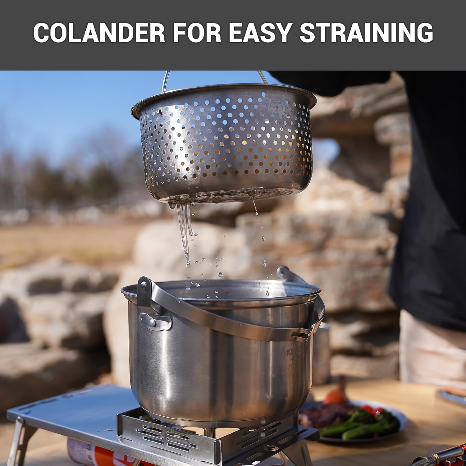 304 스테인리스 스틸 캠핑 조리기구 세트 - 캠프파이 - Camping Cooking Set With Bag 리뷰 및 가격