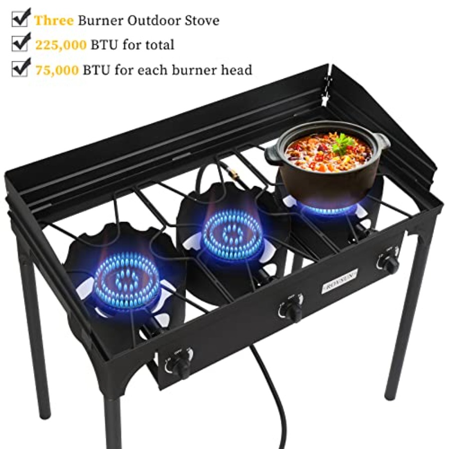 2/3 버너 야외용 프로판 가스 스토브 고압 스탠드 쿠 - Camping Cooking Propane 리뷰 및 가격