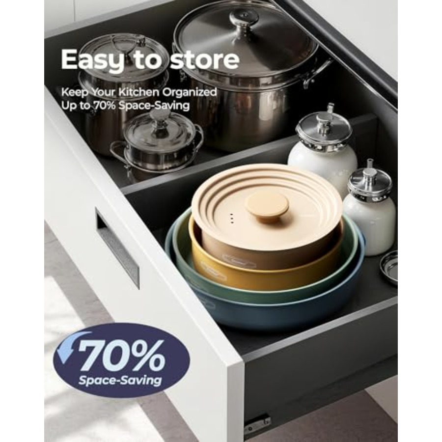 세라믹 조리기구 세트, 탈부착 가능한 손잡이 냄비 및  - Camping Cooking Set Detachable Handle 리뷰 및 가격