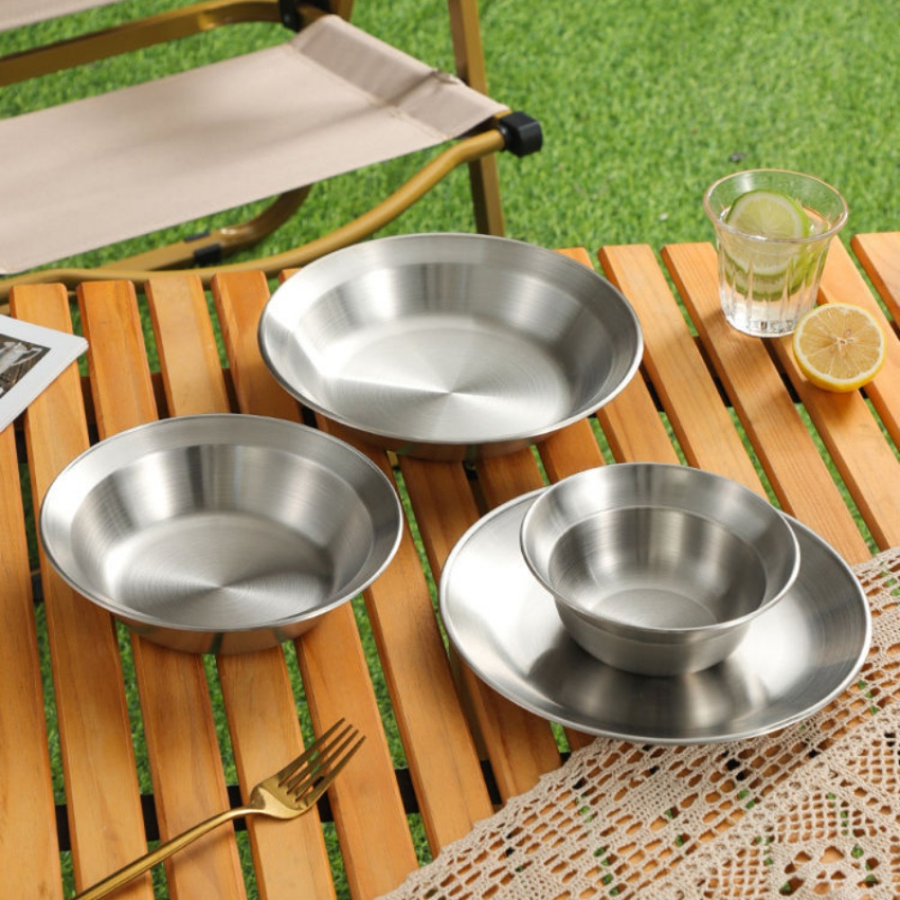 스테인리스 스틸 수저 세트 접시와 그릇 캠핑 세트 가정 - Camping Cooking Plate 리뷰 및 가격