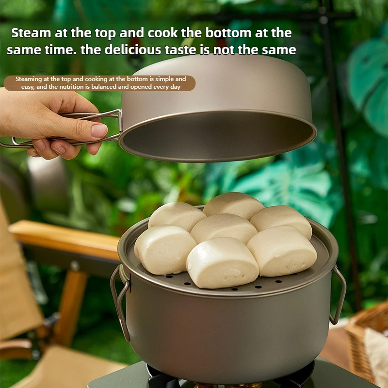 티타늄 야외 냄비 세트 피크닉 캠핑 세트 식기 접이식  - Camping Cooking Set With Bag 리뷰 및 가격