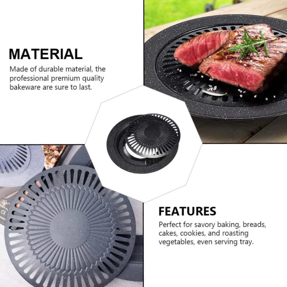 코선 알루미늄 한국식 그릴 팬 휴대용 원형 논스틱 바베 - Camping Cooking Vegetables 리뷰 및 가격